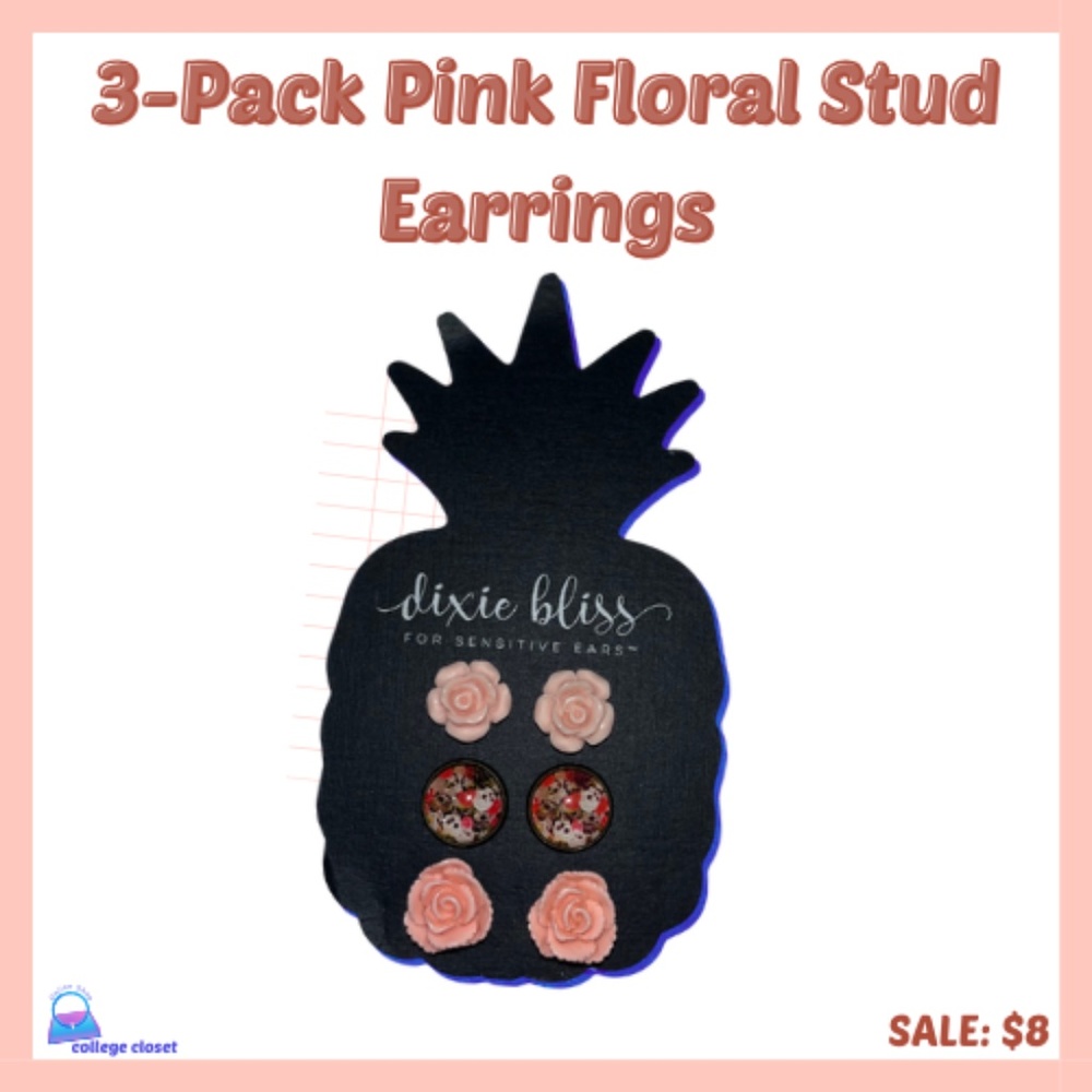 Dixie Bliss Floral Stud  3-pack